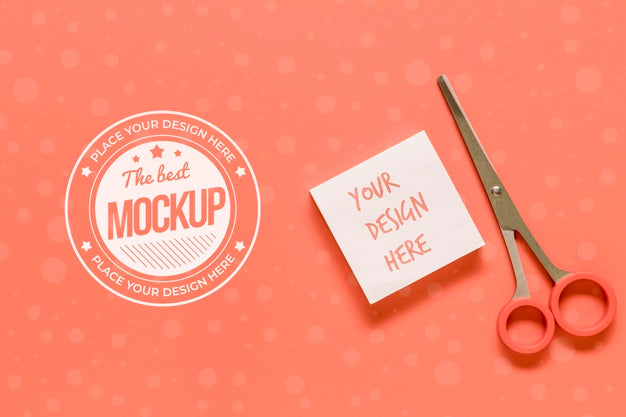 Free Coral Arrangement With Background And Sticky Notes Mock-Up Psd