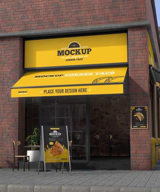 Free Corner Business Mock-Up For Tacos Psd