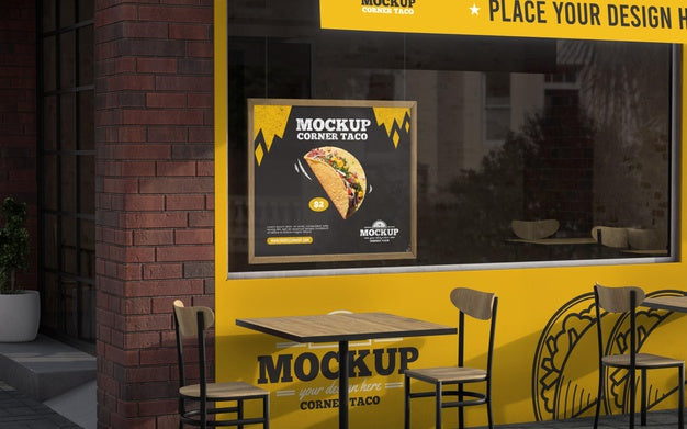 Free Corner Business Mock-Up For Tacos Psd