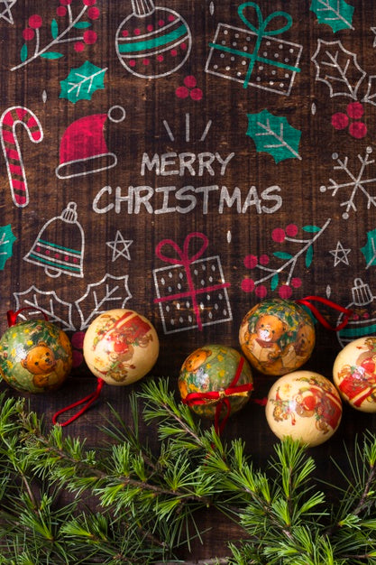 Free Coronet Braches With Globes For Christmas Psd