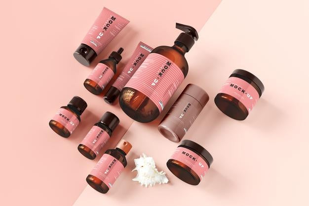 Free Cosmetic Branding Mockup Scene Psd