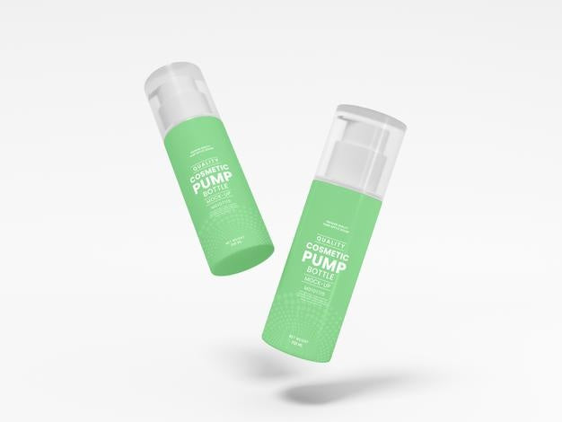 Free Cosmetic Pump Bottle Branding Mockup Psd