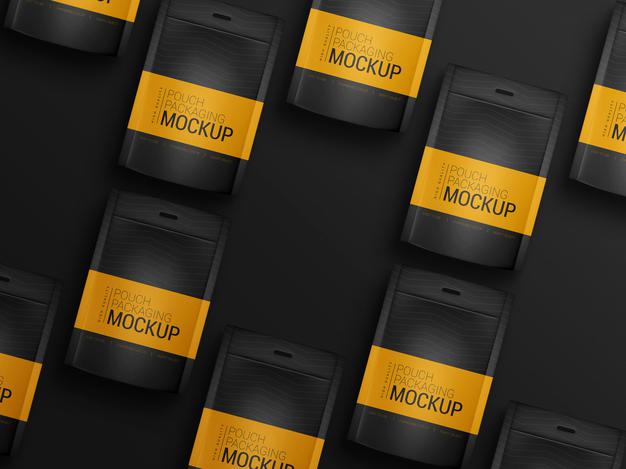 Free Couple Of Pouch Packaging Mockup Psd