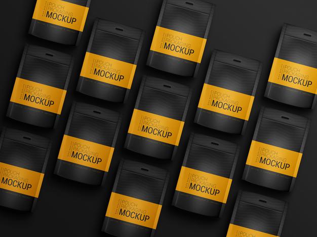 Free Couple Of Pouch Packaging Mockup Psd