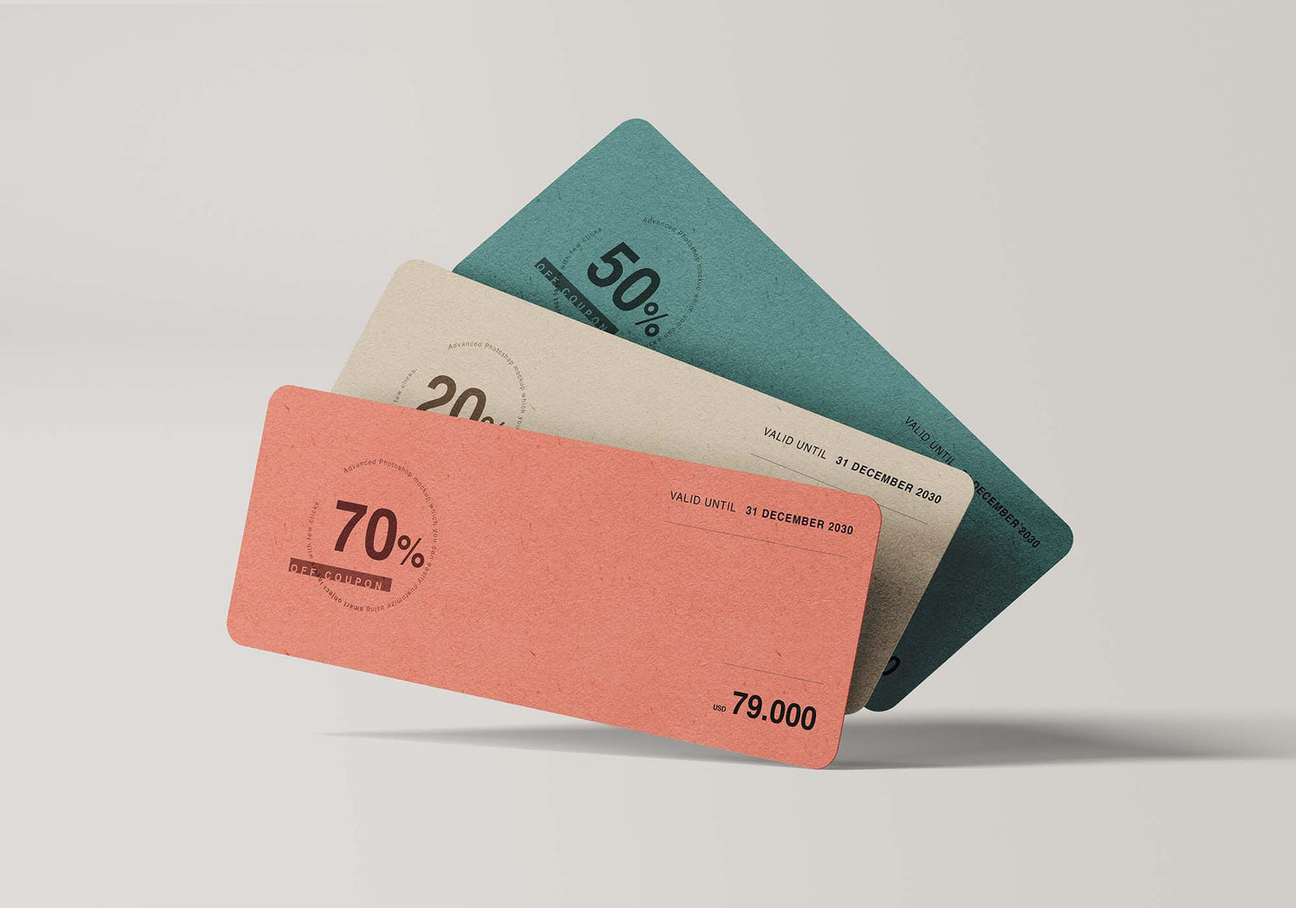 Free Coupon Card Mockups