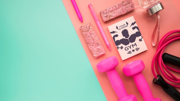 Free Cover Mockup With Fitness Concept Psd