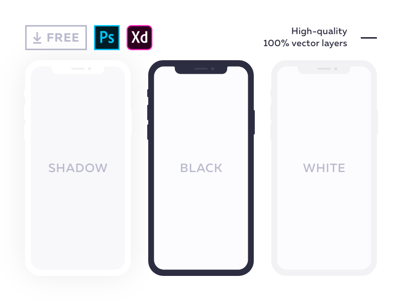 Free Flat Mockup iPhone X