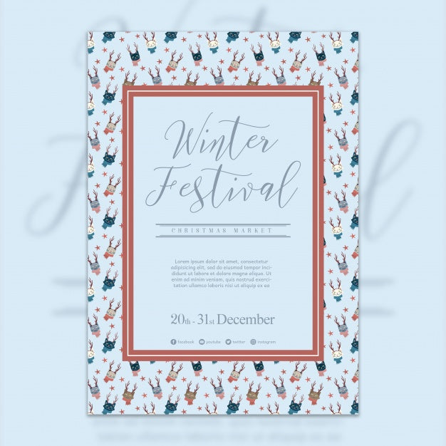 Free Creative Christmas Party Cover Template Psd