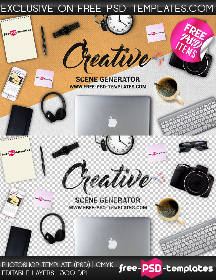 Free Creative Scene Psd Mockup CreativeBooster free-creative-scene-psd-mockup-creativebooster