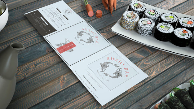 Free Creative Sushi Bar Menu Mockup Psd