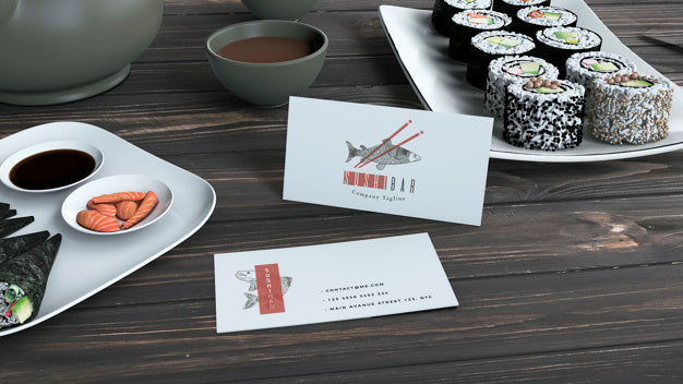 Free Creative Sushi Bar Menu Mockup Psd