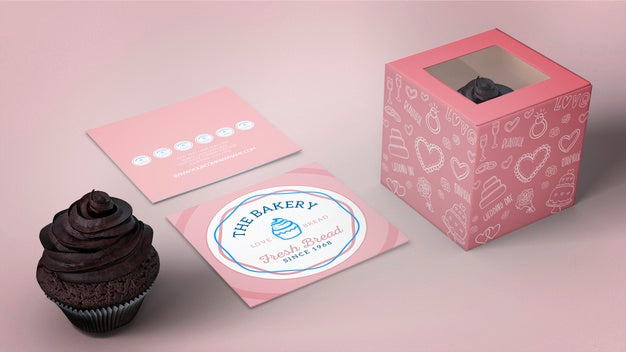 Free Cupcake Packaging And Branding Mockup Psd