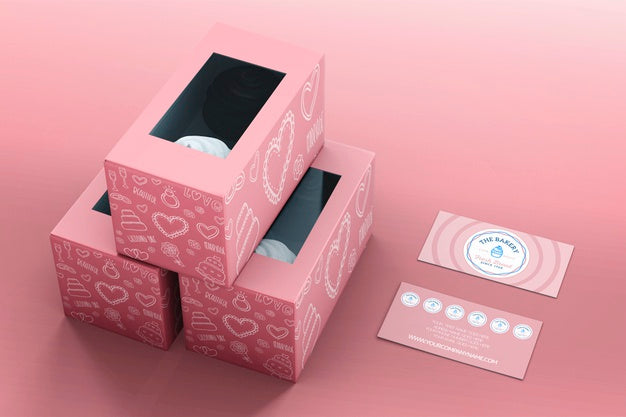 Free Cupcake Packaging And Branding Mockup Psd