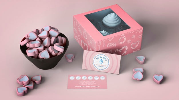 Free Cupcake Packaging And Branding Mockup Psd