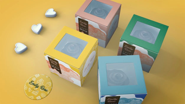 Free Cupcake Packaging And Branding Mockup Psd