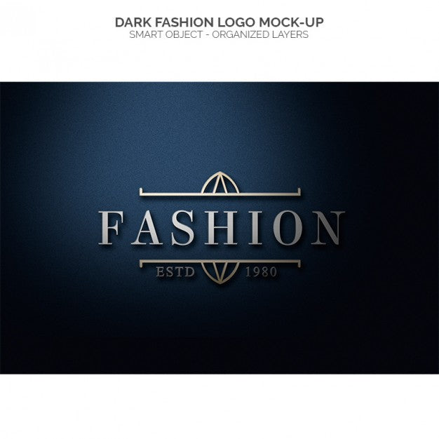 Free Dark Fashion Logo Mock Up Psd