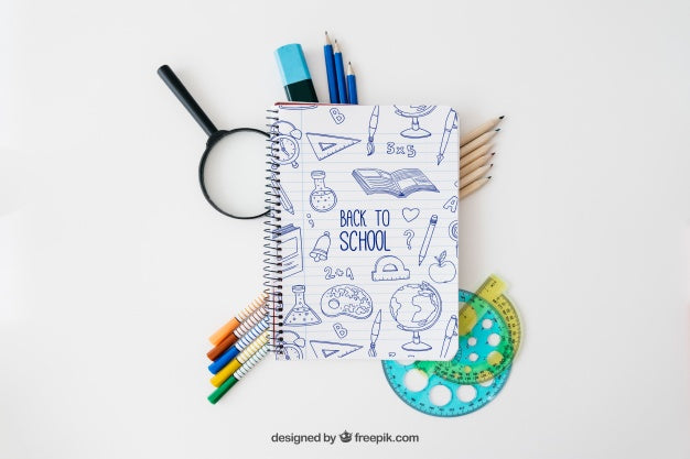 Free Decorative Back To School Mockup Psd