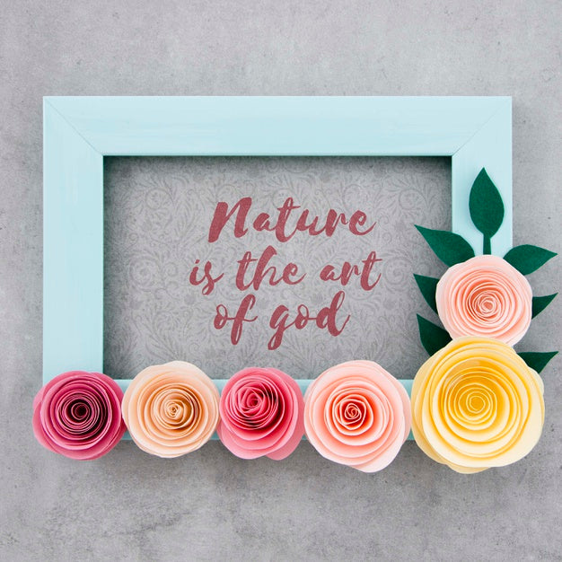 Free Decorative Floral Frame With Positive Quote Psd