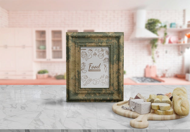 Free Decorative Frame Mockup On Table At Home Psd