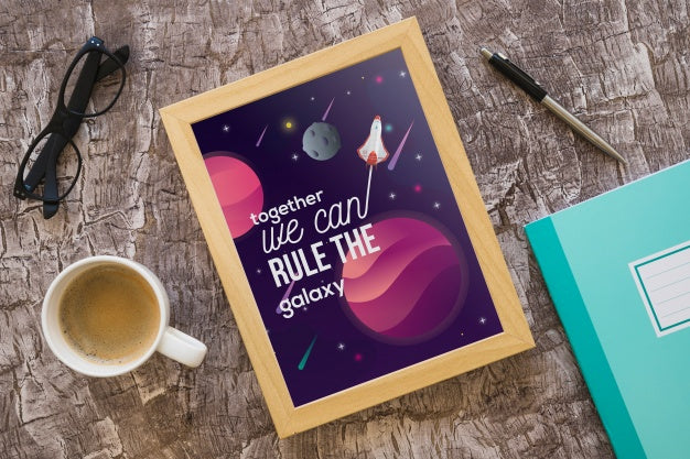 Free Decorative Frame Mockup With Quote Concept Psd