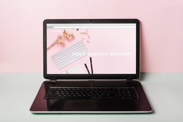 Free Decorative Laptop Mockup Psd
