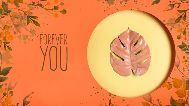 Free Decorative Leaf Painted Mock-Up Psd