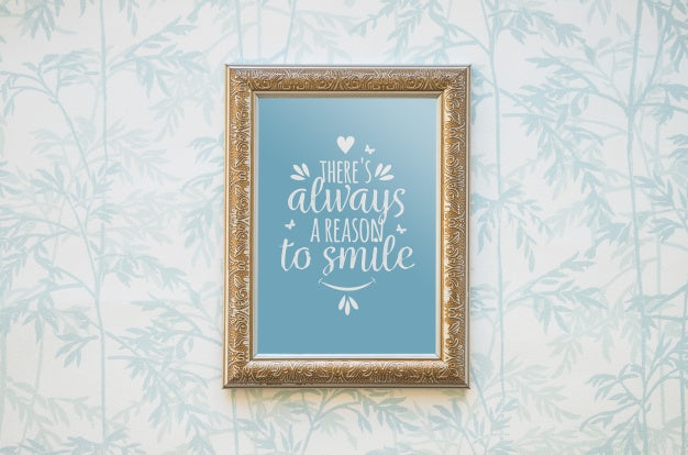 Free Decorative Quote And Frame Mockup Concept Psd