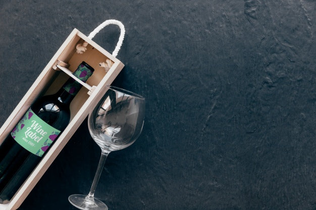 Free Decorative Wine Mockup With Copyspace On Right Psd