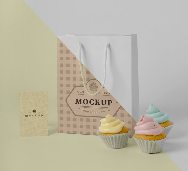 Free Delicious Cupcake Mockup Psd
