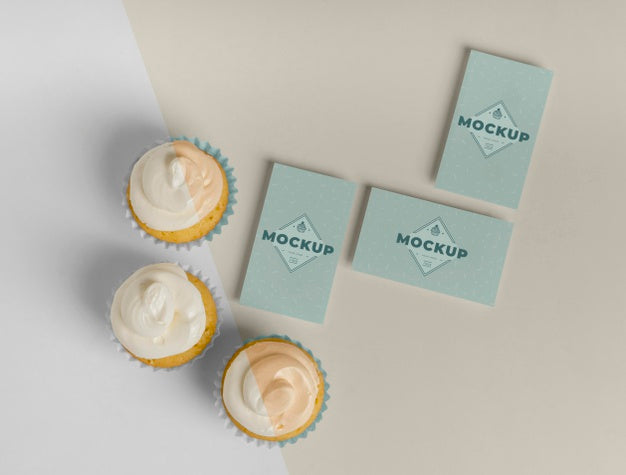 Free Delicious Cupcake Mockup Psd