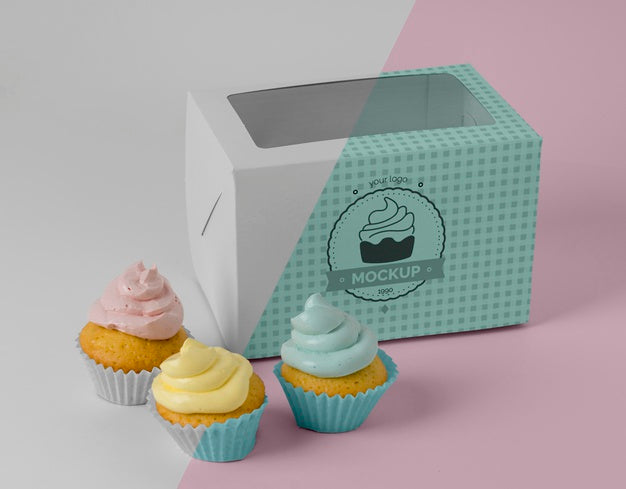 Free Delicious Cupcake Mockup Psd