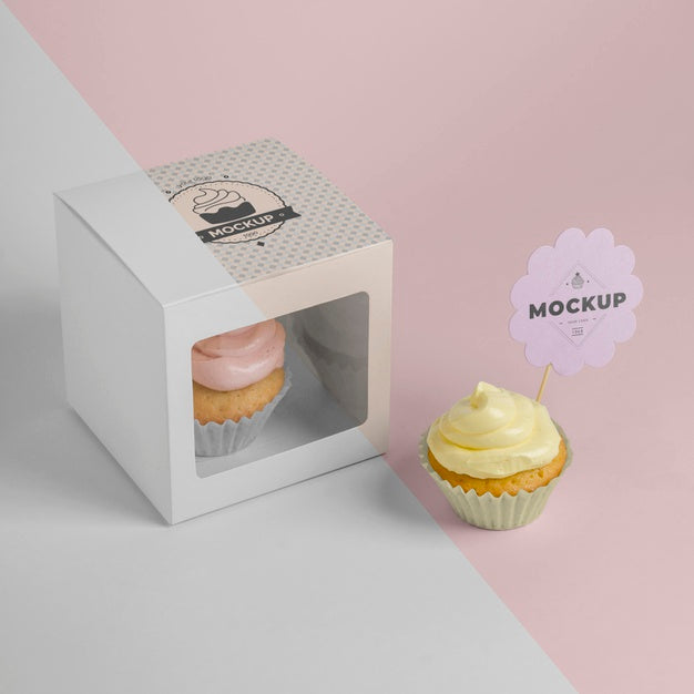 Free Delicious Cupcake Mockup Psd