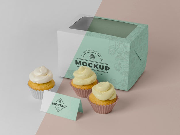 Free Delicious Cupcake Mockup Psd