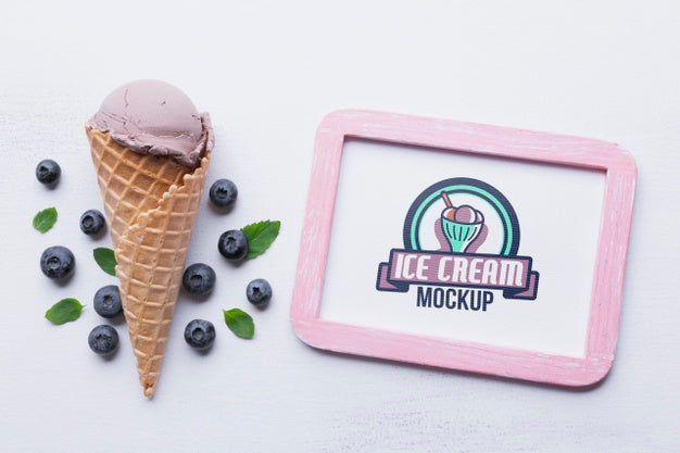 Free Delicious Ice Cream Concept Mock-Up Psd