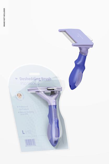 Free Deshedding Brushes Packaging Mockup, Floating Psd