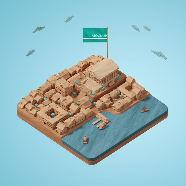 Free Design Of Cities World Day 3D Building Model Psd