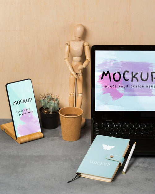 Free Desk Concept Concept Mock-Up Psd