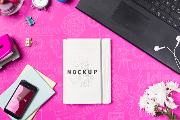 Free Devices For Office Work As Desk Concept Psd