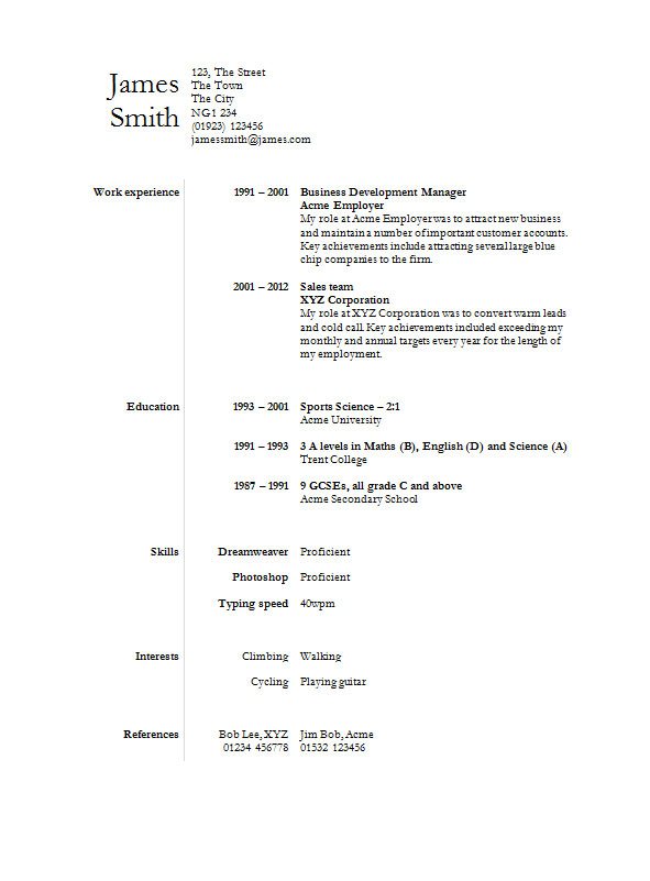 Free Divided Microsoft Word (DOCX) CV Resume Template