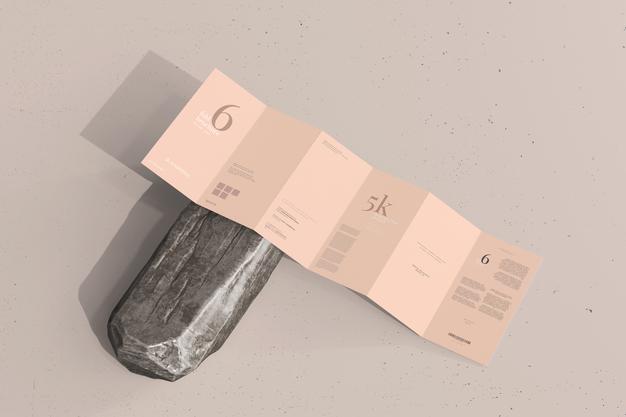 Free Dl Size Six Fold Brochure Mockup Psd
