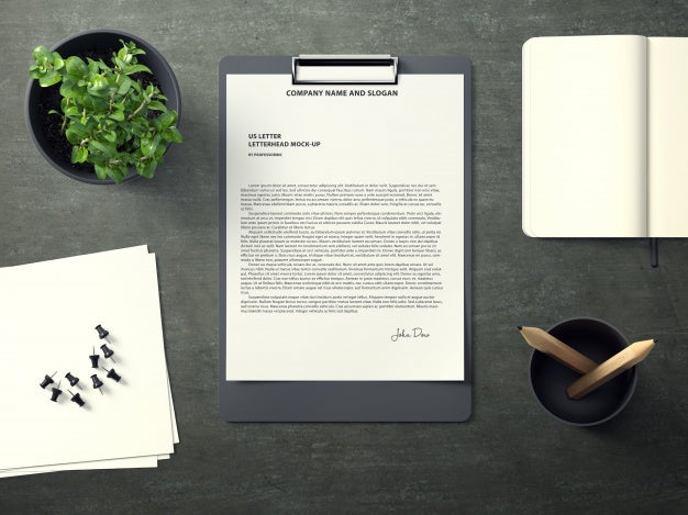 Free Document On Folder Mock Up Psd