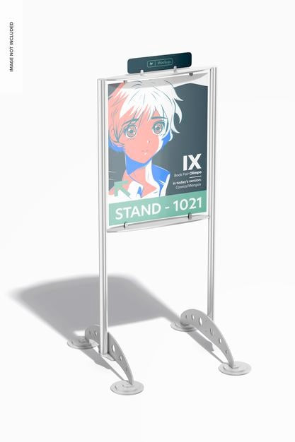 Free Double-Sided Display Stand Mockup Psd