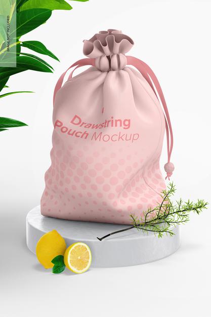 Free Drawstring Pouch Mockup Psd