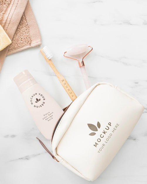 Free Eco Cosmetics Arrangement Top View Psd