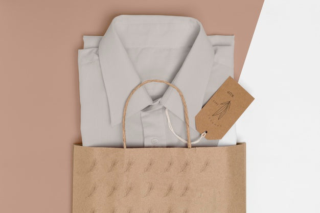 Free Eco-Friendly Price Tag On Formal Shirt Mock-Up Psd
