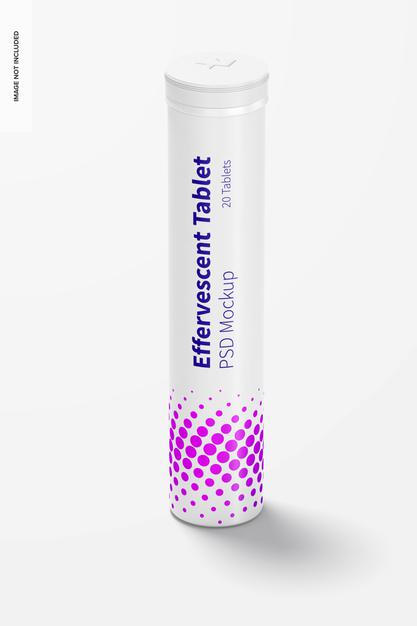 Free Effervescent Tablet Bottle Mockup Psd