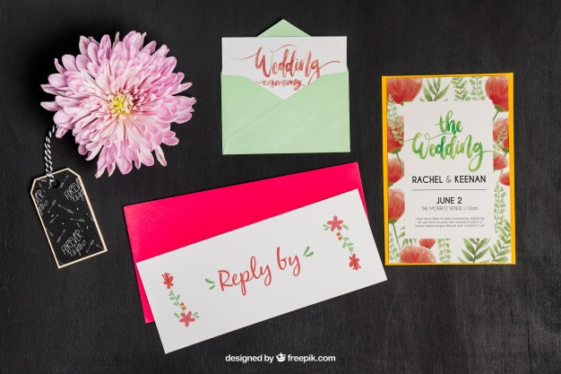 Free Elegant Stationery Wedding Mockup Psd