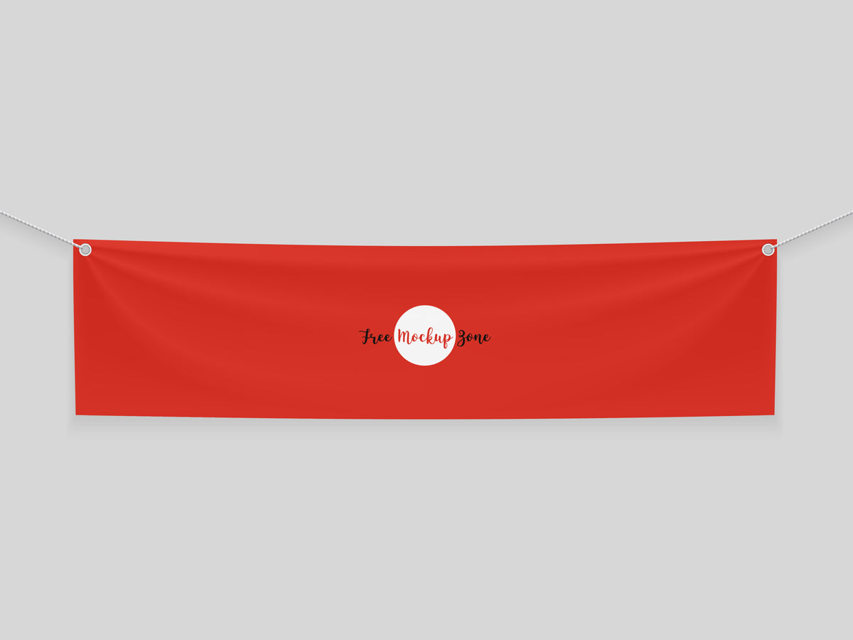 Free Elegant Textile Banner Mockup Psd For Advertisement 2018