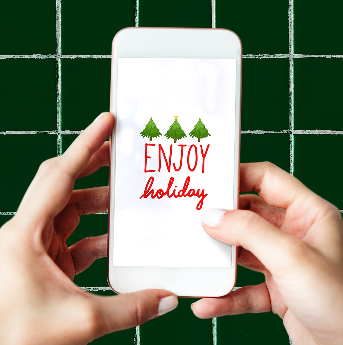 Free Enjoy Holiday On A Mobile Phone Screen Mockup