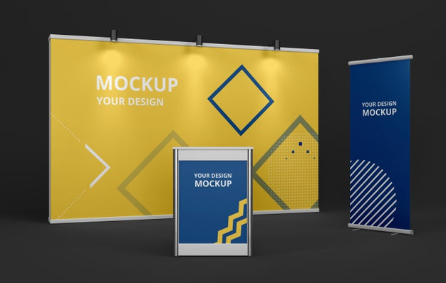 Free Exhibition Stand Mock-Up Assortment Psd
